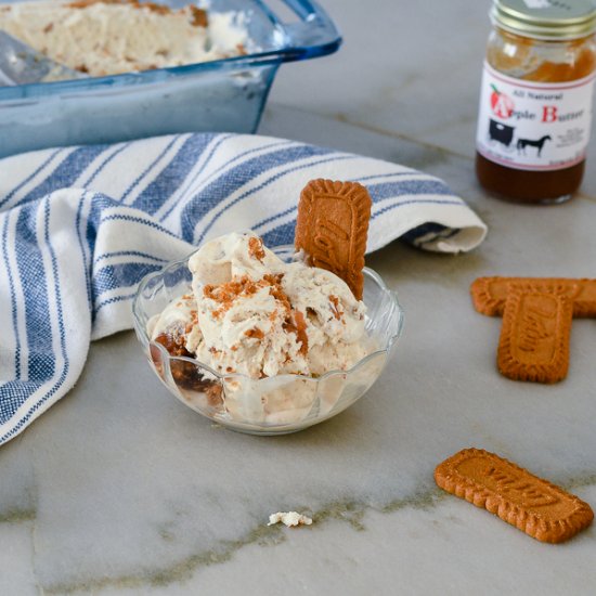 No Churn Apple Butter Biscoff Ice