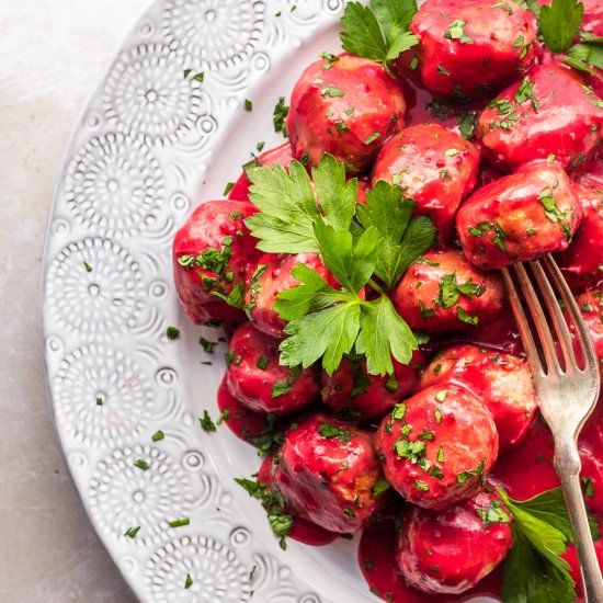 Cranberry Glazed Cocktail Meatballs