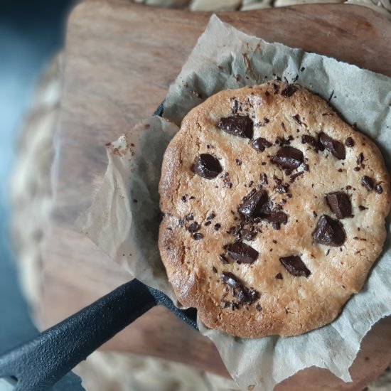 One serve chocolate chip cookie