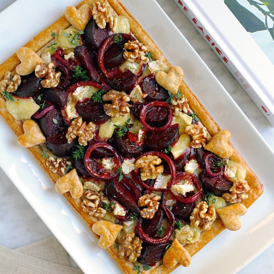 Beet, Camembert and Walnut Pie