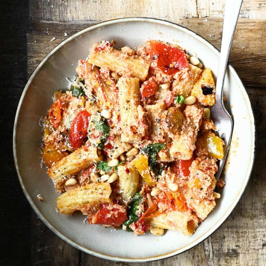 Spicy Pepper Rigatoni with Ricotta