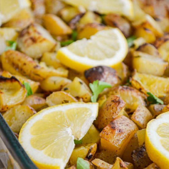 Lemon Garlic Roasted Potatoes