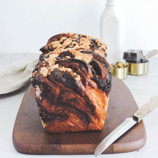 Chocolate Pistachio Halva Babka