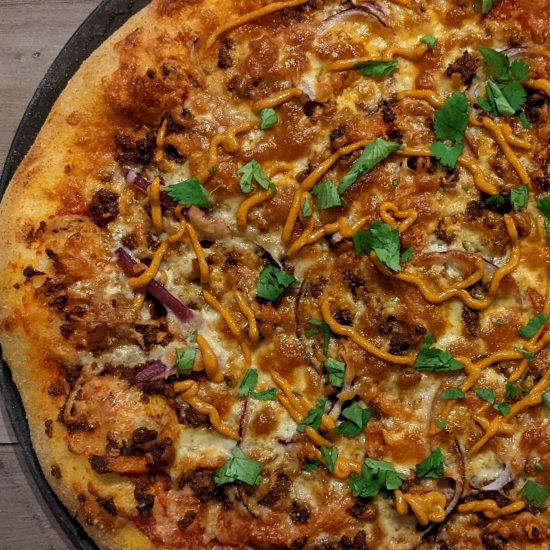 Chorizo Sweet Potato Fry Pizza