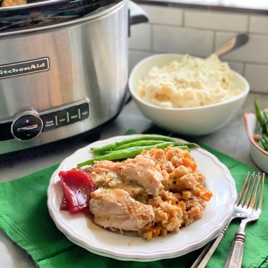 Crockpot Turkey and Stuffing