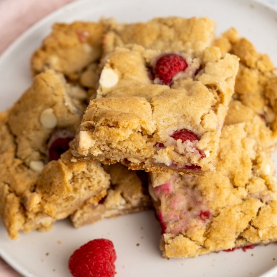 White Chocolate Raspberry Blondies