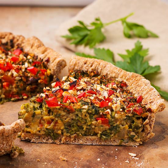 Mushroom Kale Vegan Quiche