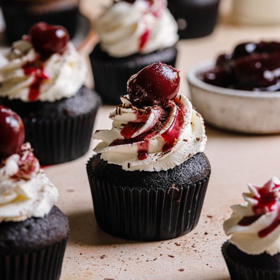 Black Forest cupcakes