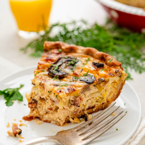 Ham Mushroom Leek Quiche