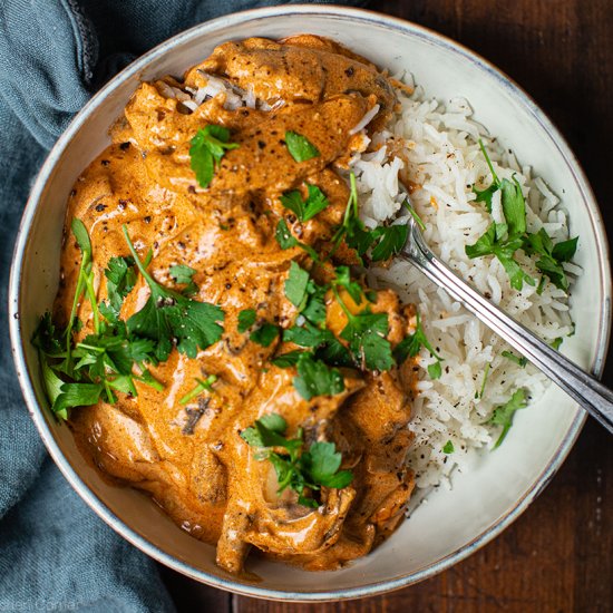 Creamy mushroom stroganoff