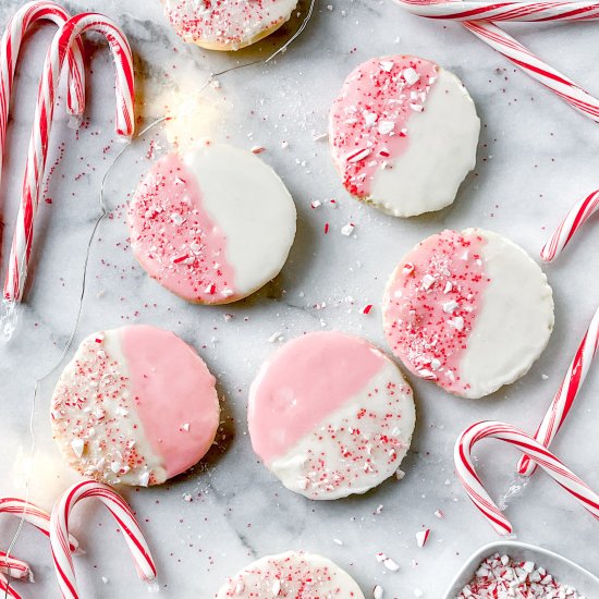 Pink and White Peppermint Cookies