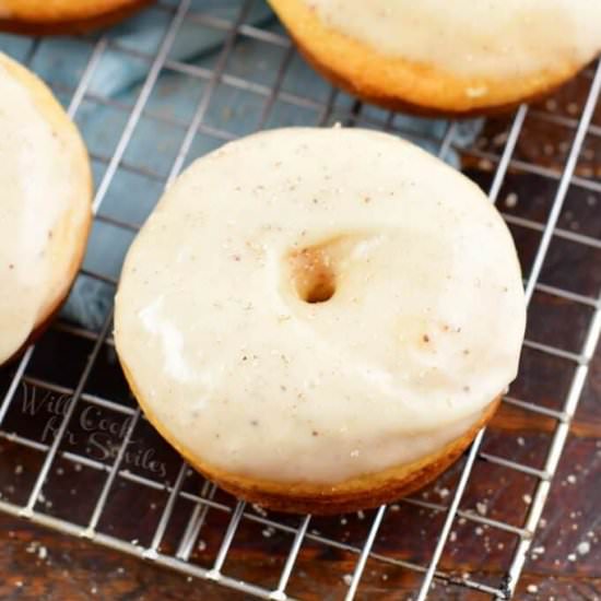 Glazed Baked Eggnog Donuts