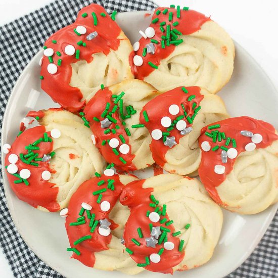 Christmas Candy Dipped Cookies