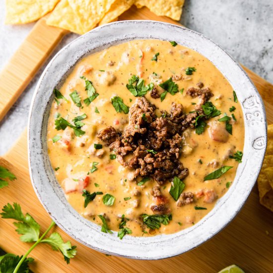 Ground Beef Queso Dip