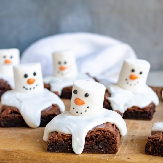 Melted Snowman Brownies