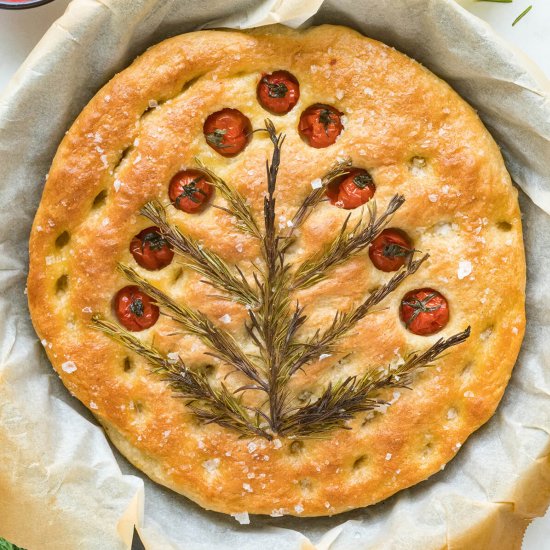 Easy Rosemary Christmas Focaccia