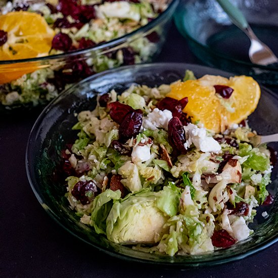 Brussels Sprout and Cranberry salad