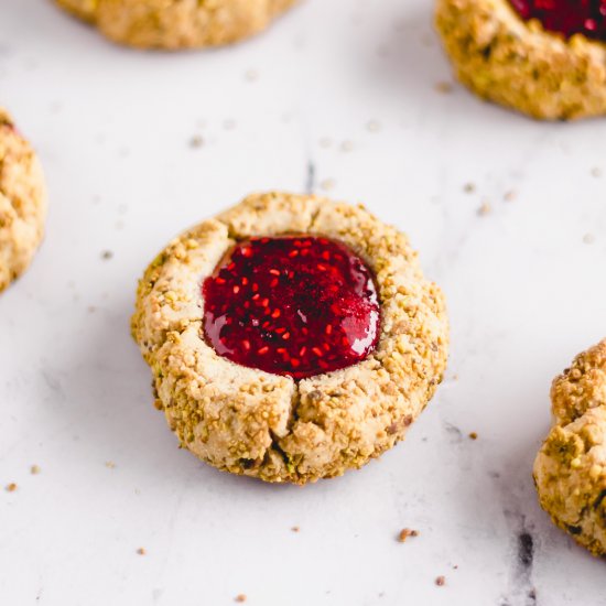 Paleo Raspberry Thumbprint Cookies