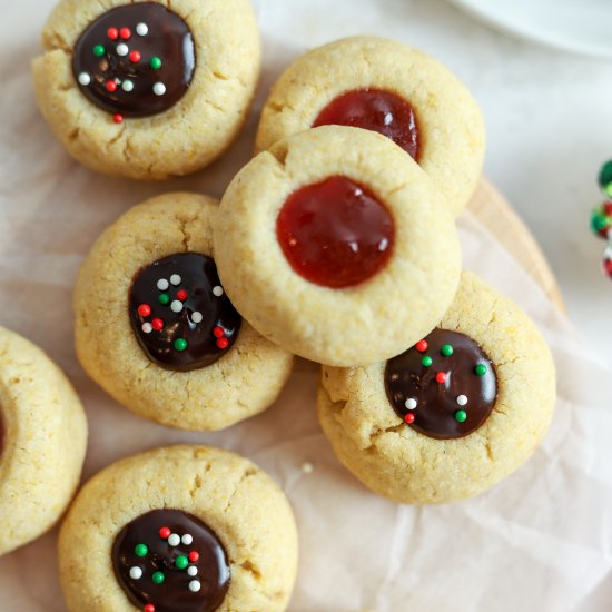 Lemon Cornmeal Thumbprint Cookies