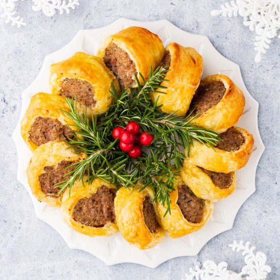 Holiday Sausage Roll Wreath