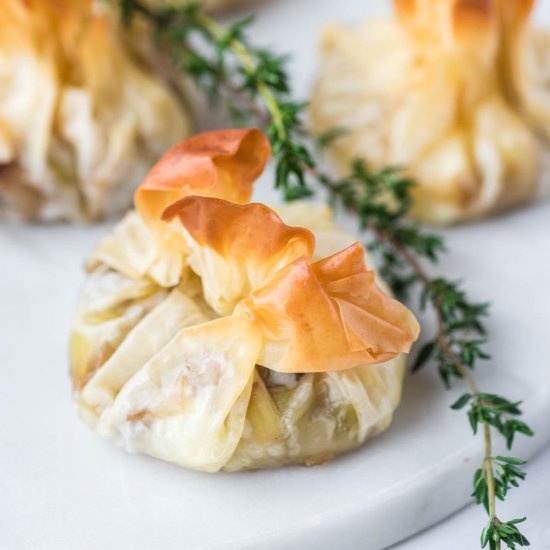 Mushroom Goat Cheese Filo Parcels