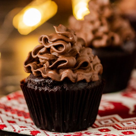 Vegan Chocolate Lebkuchen Cupcakes