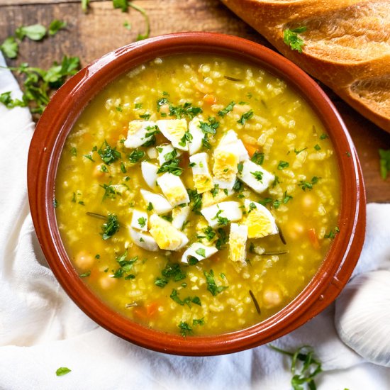 Traditional Spanish Rice Soup | Eas