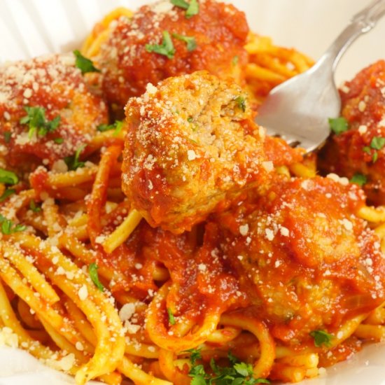 Spaghetti & Curry Meatballs