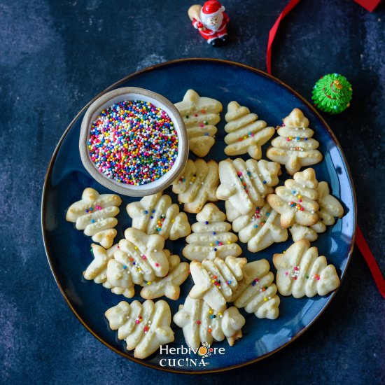 Eggless Spritz Cookies