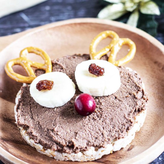 Chocolate reindeer rice cakes