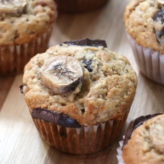 Chocolate Banana Yogurt Muffins