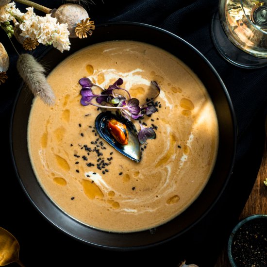 Miso Mussel Parsnip Bisque