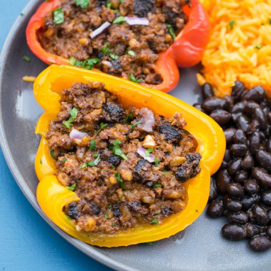 Cauliflower Walnut Stuffed Peppers