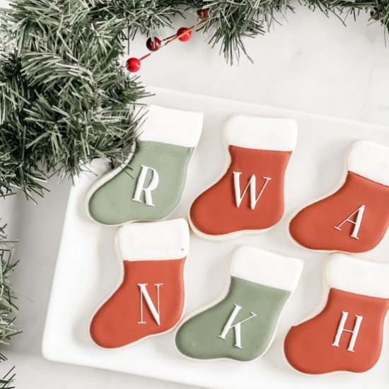 Christmas Stocking Sugar Cookies