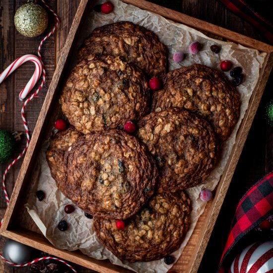 Chai Spiced Oatmeal Craisin Cookies