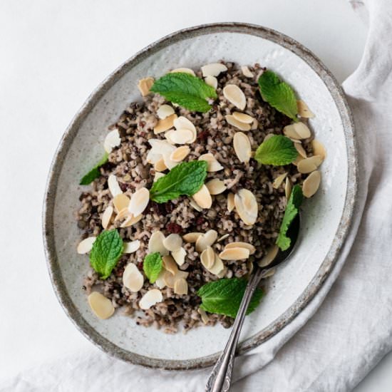 Quinoa, Lentil and Rice Pilaf