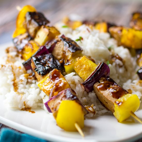 Tofu & Pineapple Skewers