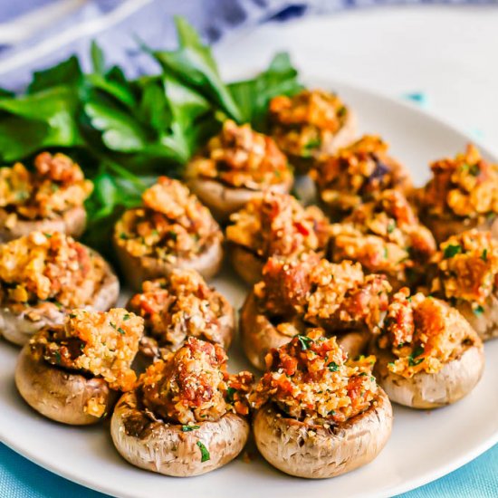 Sausage stuffed mushrooms