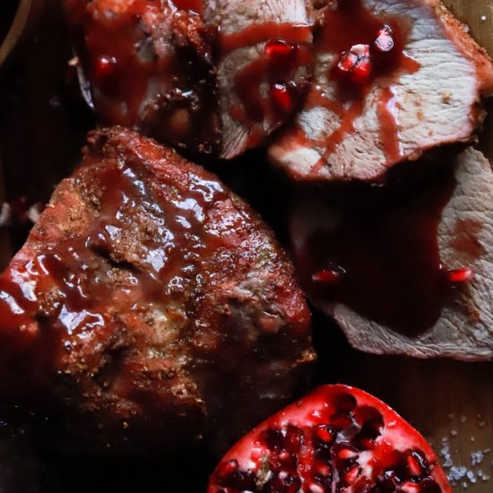 Spiced Pork with Pomegranate Sauce