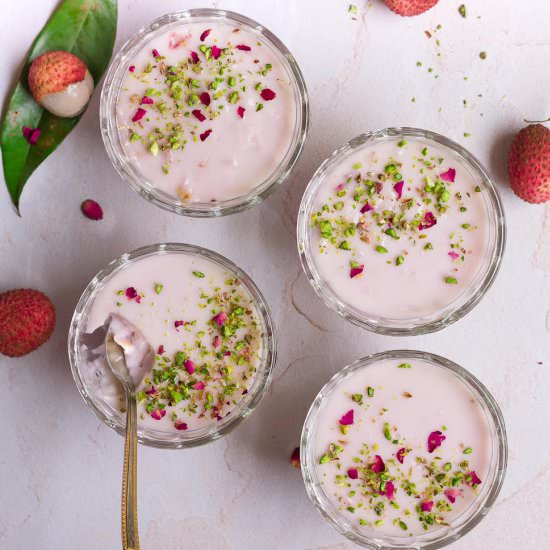 Litchi Rose Panna Cotta