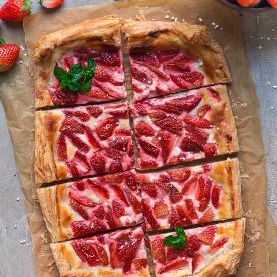 Strawberry Puff Pastry Tart