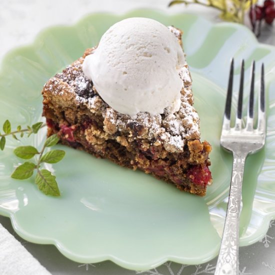 Cranberry Gingerbread Buckle