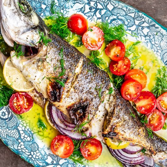 Greek-Style Roasted Branzino Recipe