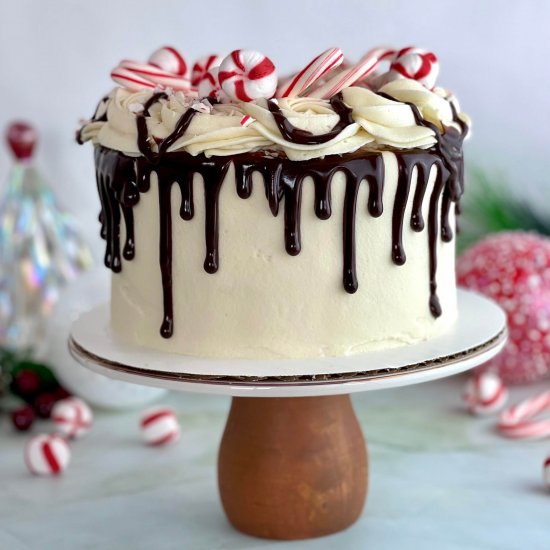 Moist Peppermint Fudge Cake