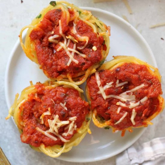 Baked Spaghetti Cups