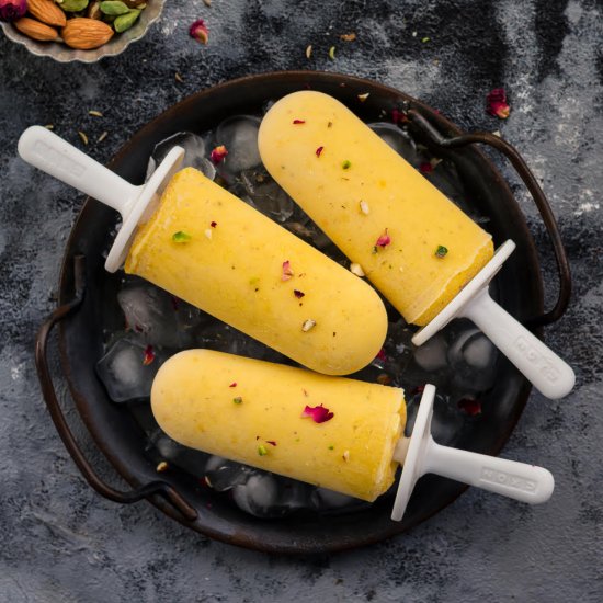 Mango Thandai Popsicles