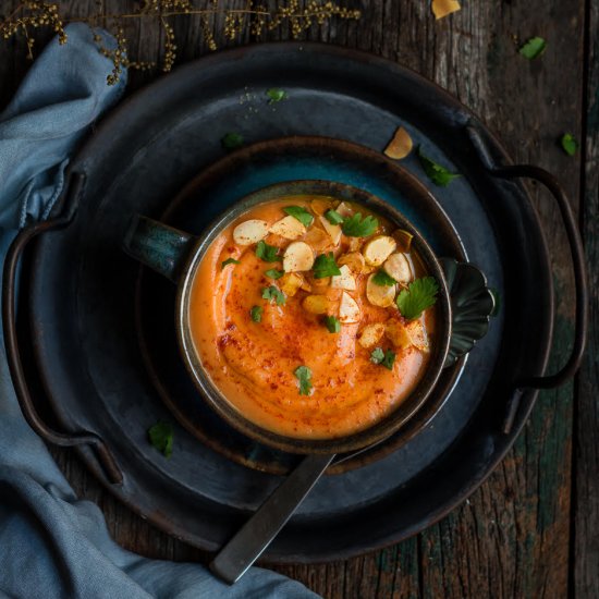 Roasted Carrot Lentil Soup