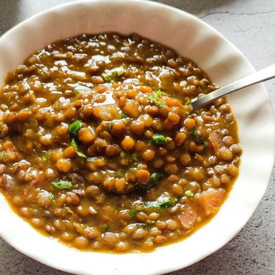 Brown lentil curry