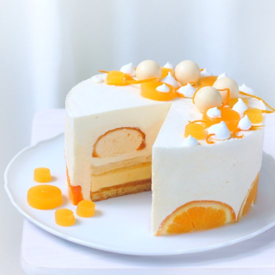 Orange white chocolate cake