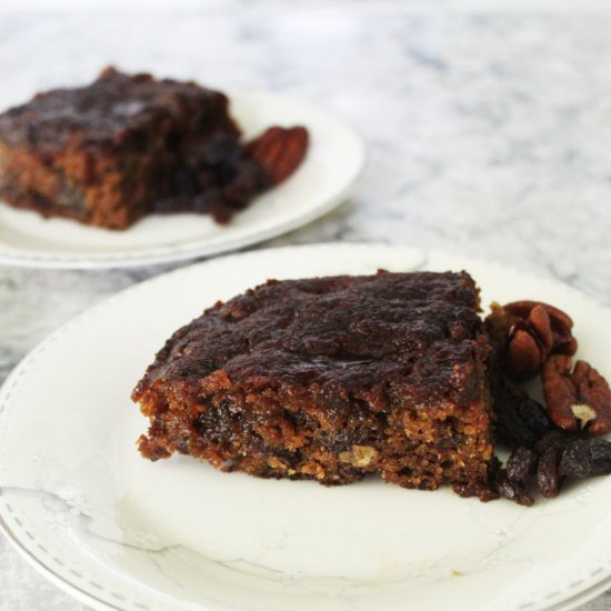 Gingerbread Walnut Raisin Squares